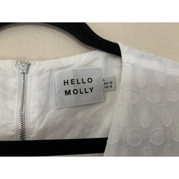 Hello Molly White Dot Dress Cutout  Long Sleeve (A626) - Picture 3 of 3